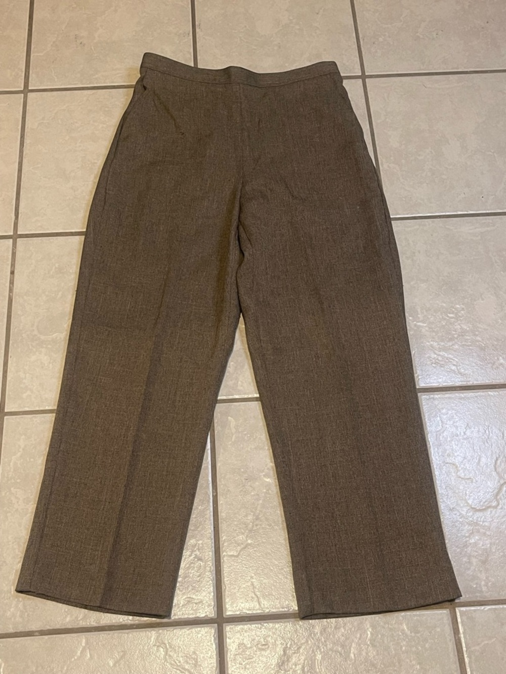 Alfred Dunner Women’s Brown Straight-Leg Pull-on Dress Pants‎ Size 10P